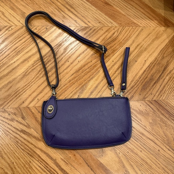 Source Unknown Handbags - Purple Leather Crossbody Bag Minimalist Y2K